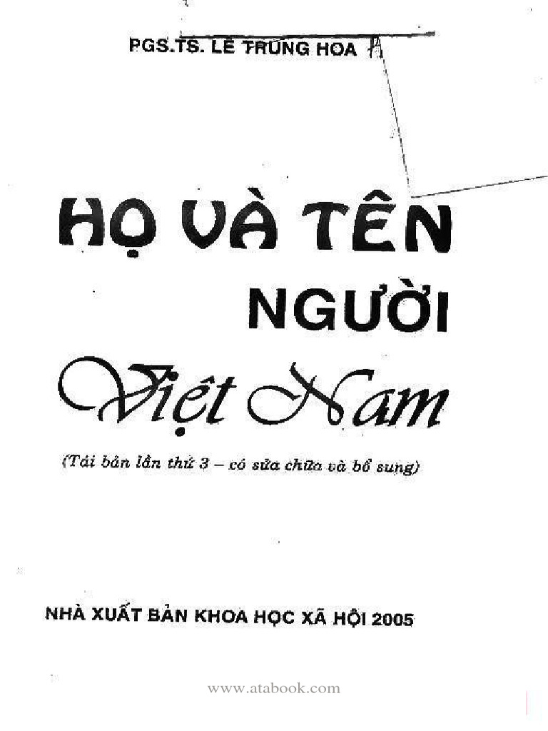 Atabook ho va ten nguoi viet nam le trung hoa pdf vietnam