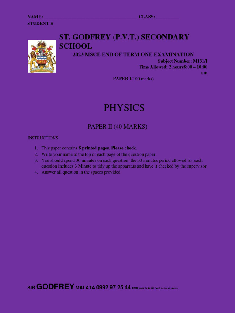 Printing June 2023 Physics