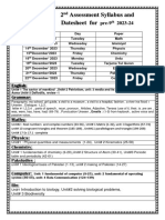 2nd Assessment Syllabus 2023 Grade Pre-9th