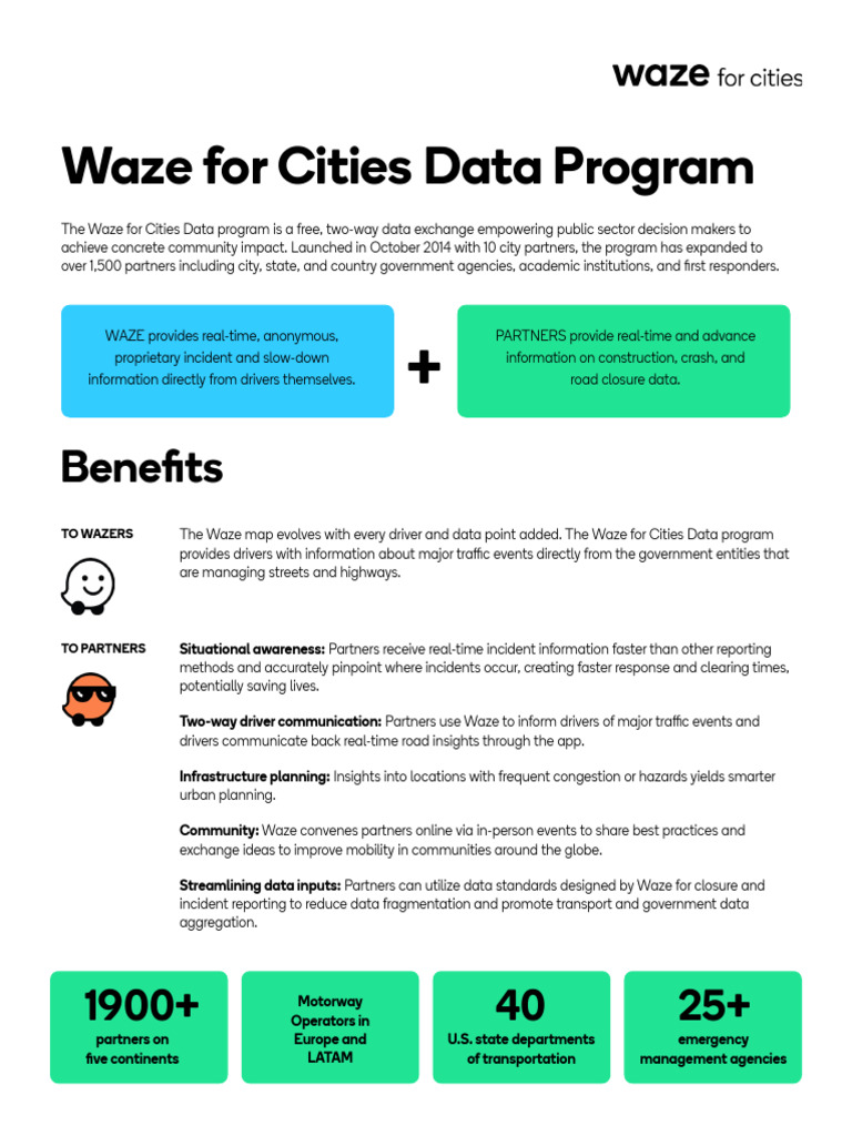 Waze for Cities Data Program Overview | PDF | Cloud Computing | Traffic ...