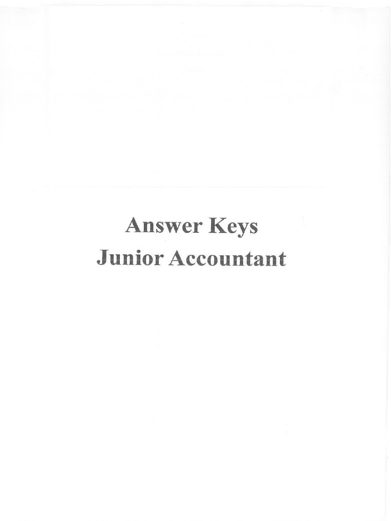 Answer Keys JR Accountant PDF