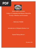 Introduction To Ethiopian Business Law