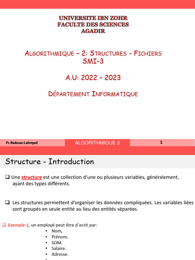 Structures et Initialisation en Algorithmique | PDF | Pointeur ...