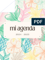 Agenda Personal Orgánico Floral Rosa y Verde 