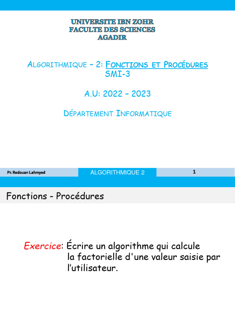 Algorithme de la Factorielle en Python | PDF