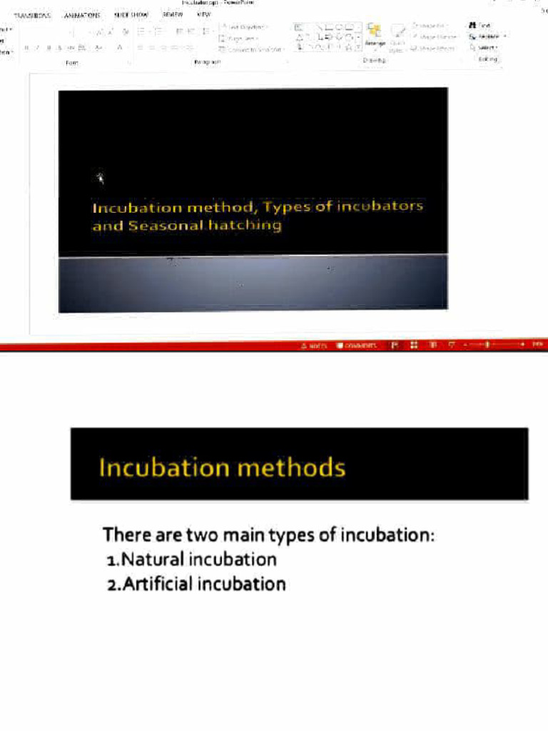 Incubation method, Types of incubator, Seasonal hatching PDF