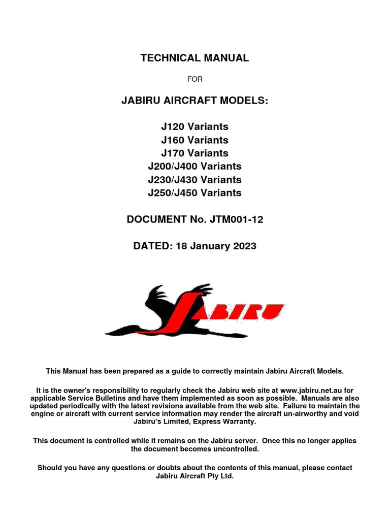 Jabiru Service Manual PDF Carburetor Landing Gear