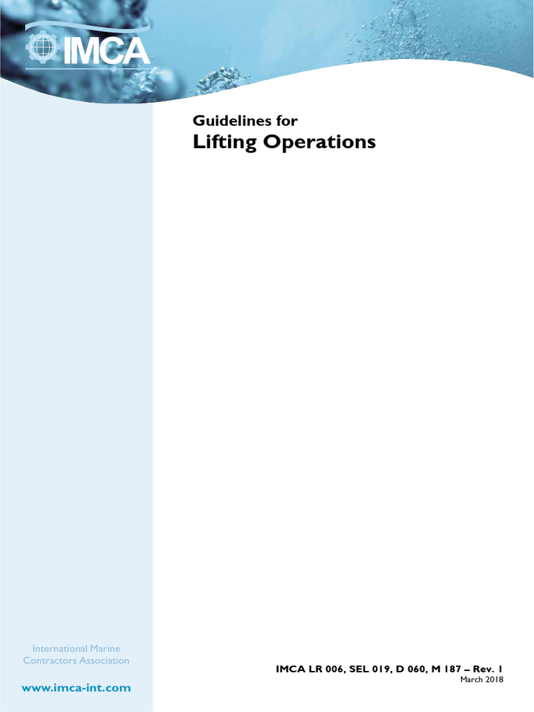 IMCA D060 Publication 254 Guidelines For Lifting Operations PDF