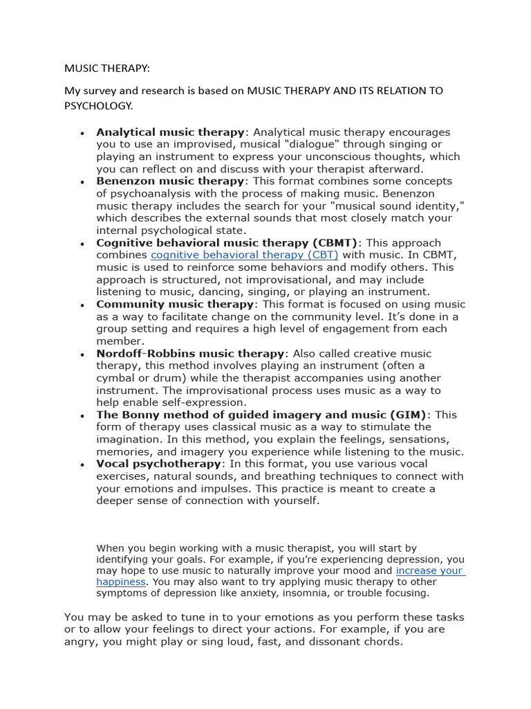 Music Therapy | PDF