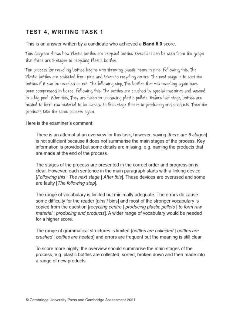 IELTS 16 Academic, Test 4, Writing Task 1 (Band 5.0) | PDF