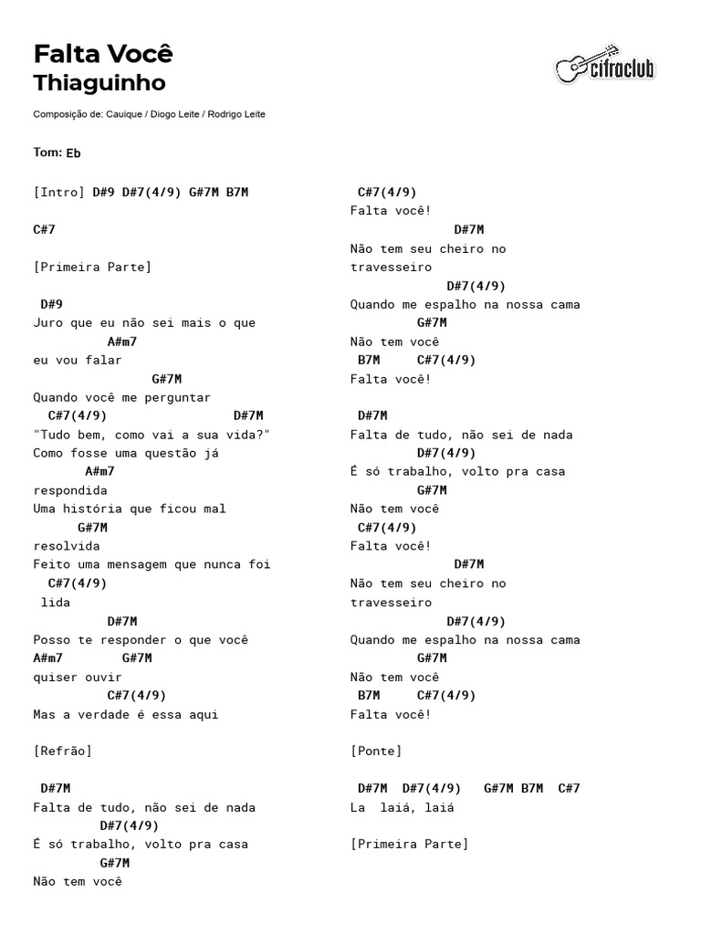 Thiaguinho Falta Você Pdf