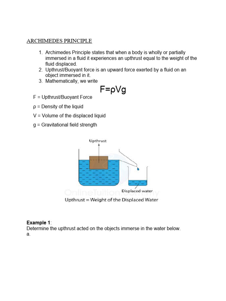 Physics SS1 Equilibrium PDF Buoyancy Density