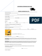 E-Auto Market - Customer's Purchase & Shipment Authorization Form