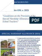 Special Hardship Allowance (SHA)