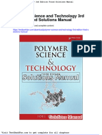 Polymer Science and Technology 3rd Edition Fried Solutions Manual