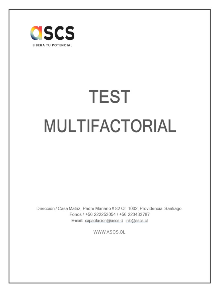 Test Multifactorial de Evaluación | PDF