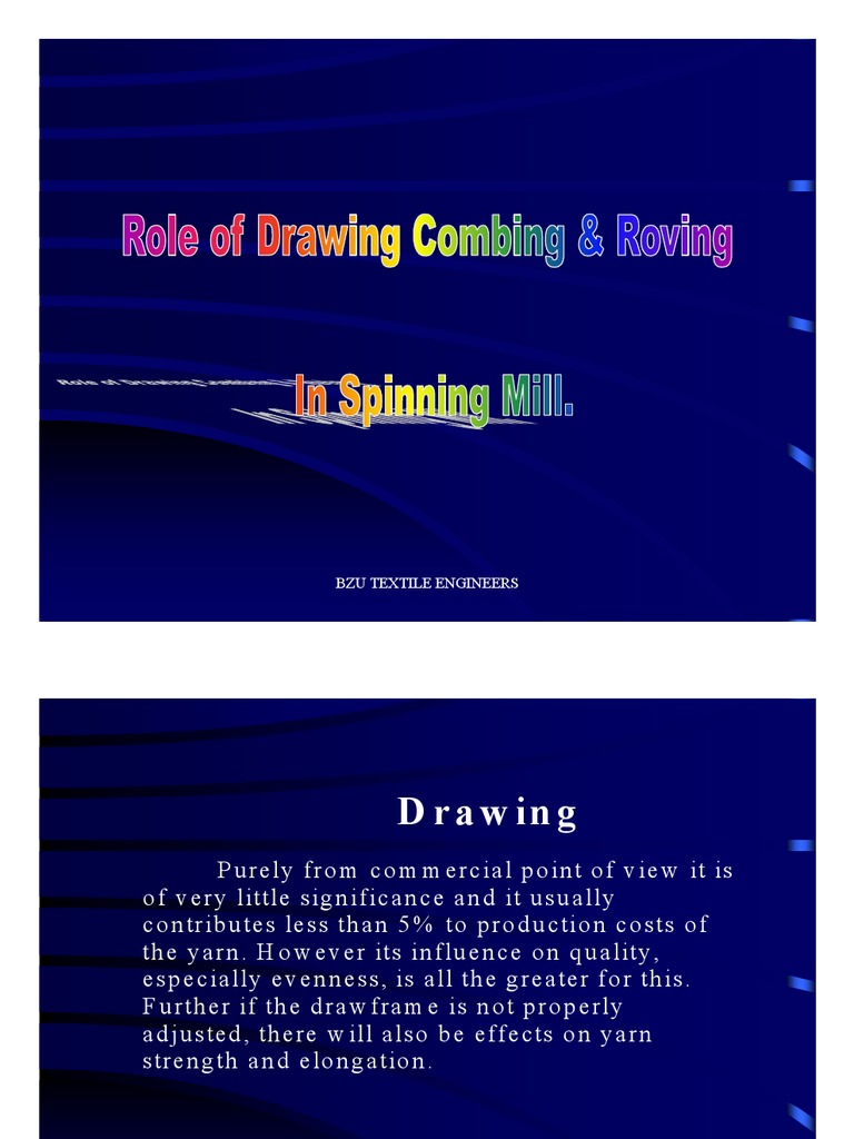 Drawing Process in Textile Production | PDF | Spinning (Textiles ...