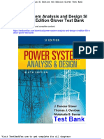 Power System Analysis and Design Si Edition 6th Edition Glover Test Bank