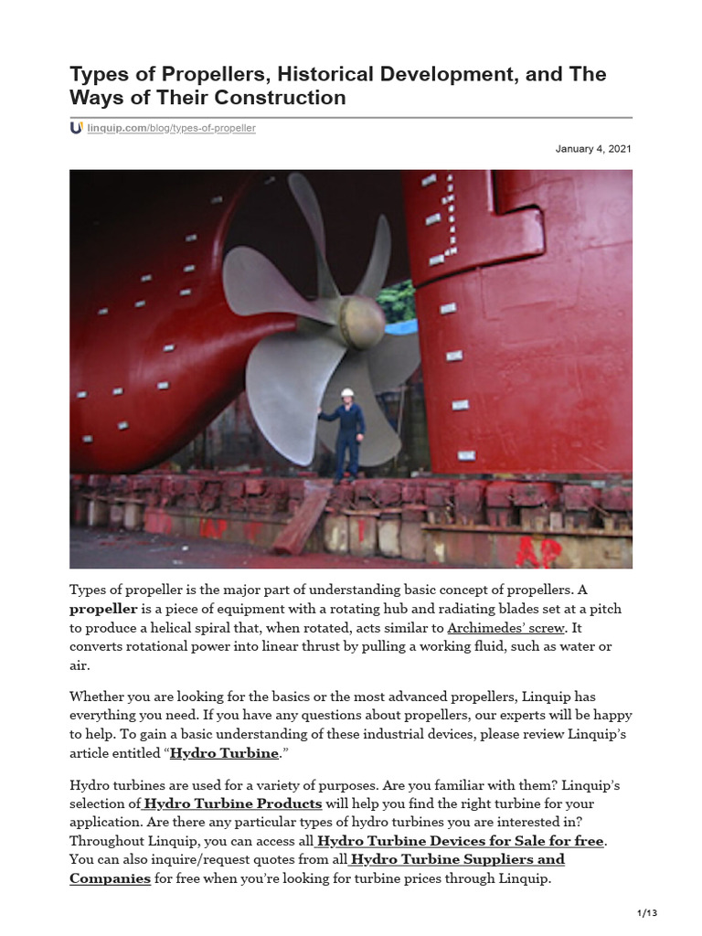 Types and Construction of Propellers | PDF | Propeller | Civil Engineering
