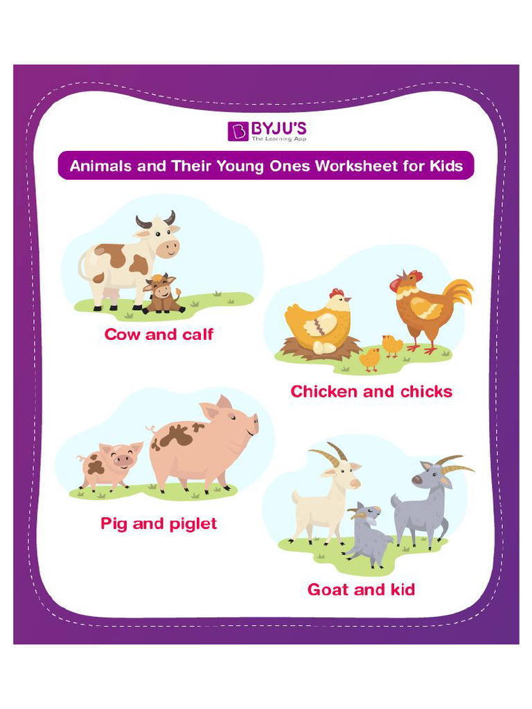 Printable Pictures Of Animals And Their Young Ones