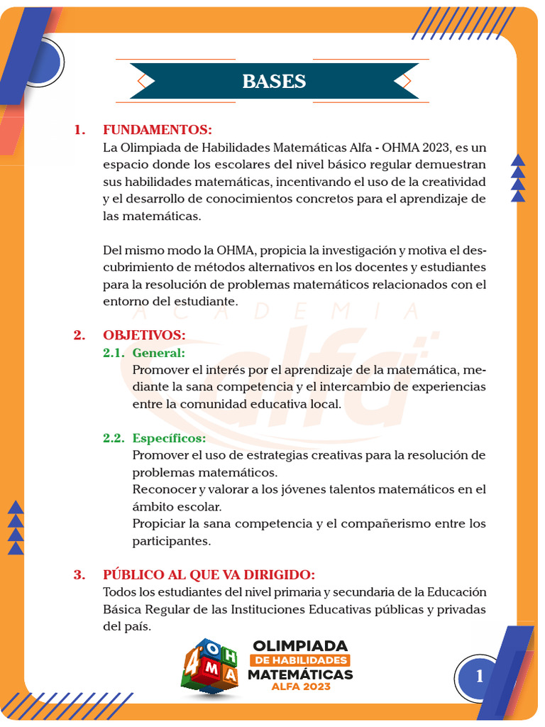 Resultados Olimpiada Matemáticas Alfa 2023 | PDF | Educación primaria ...