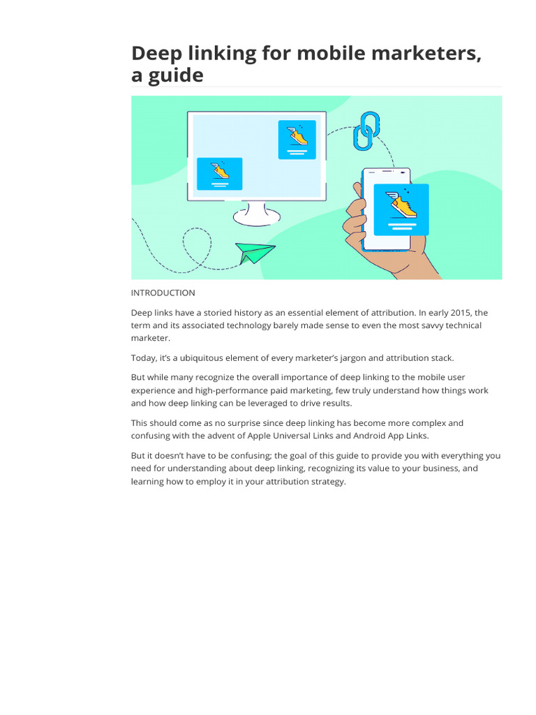 Deep Linking For Mobile Marketers, A Guide - Appsflyers (202109) | PDF ...