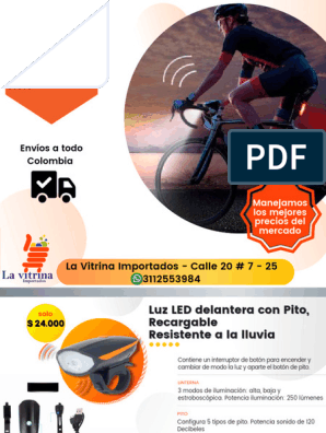 Luz Led BLANCA - Delantera KUEST Recargable USB p/ bicicleta