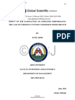 Effect of Job Satisfaction On Employee Performance The Case of Ethiopian Customs Commission Modjo Branch