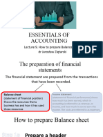 Essentials of Accounting: Lecture 9. How To Prepare Balance Sheet DR Jarosław Ziętarski