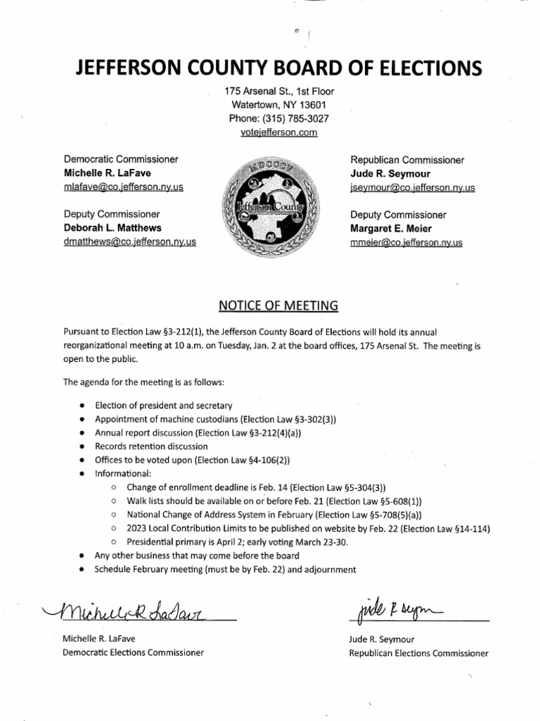Jefferson County Board of Elections 2024 PDF