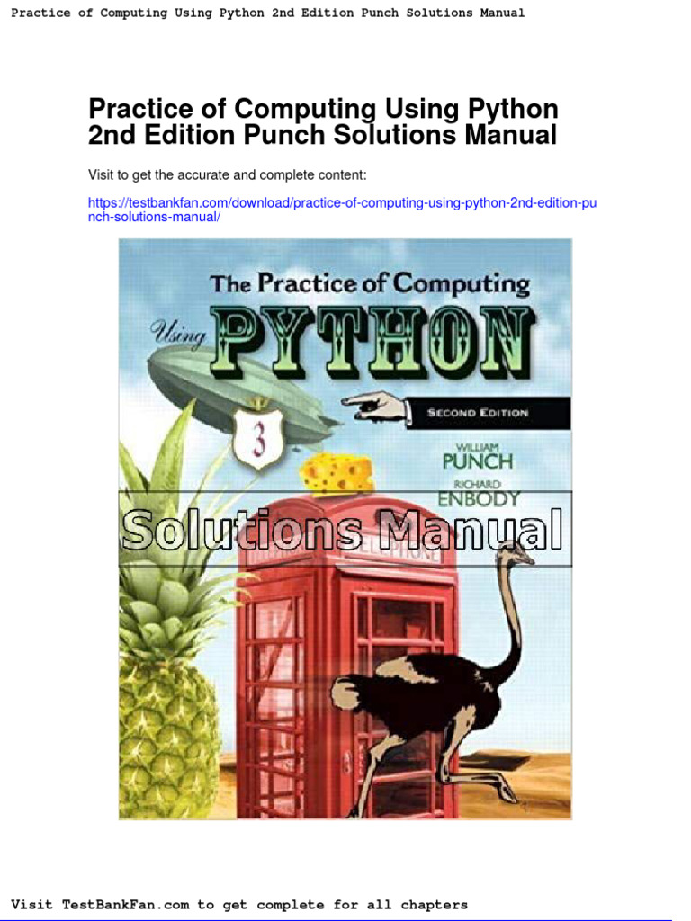 Practice of Computing Using Python 2nd Edition Punch Solutions Manual