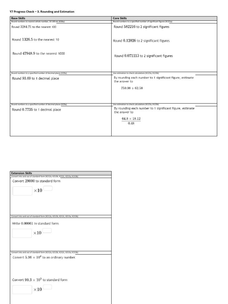 Y7 Rounding and Estimation Skills Guide | PDF | Technology & Engineering