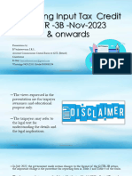 Reporting ITC Table - 4-GSTR-3B For Nov-2023