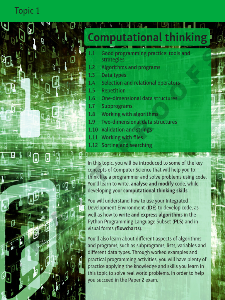 Gcse Computer Science Topic 1 Sample Pages1 | PDF | Algorithms ...