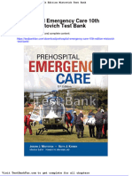 Prehospital Emergency Care 10th Edition Mistovich Test Bank