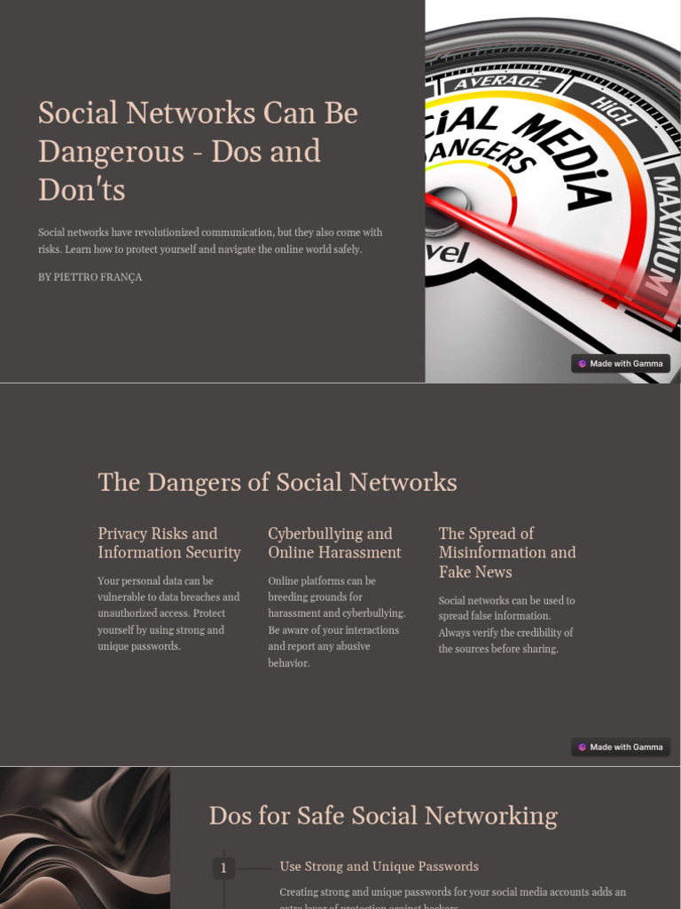 Social Networks Can Be Dangerous Dos and Donts | PDF | Social Media ...