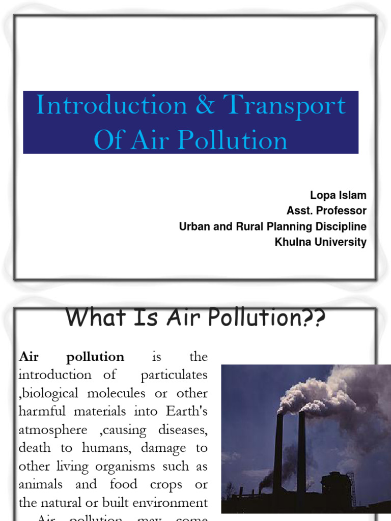 Introduction and Transport of Air Pollution | Download Free PDF ...