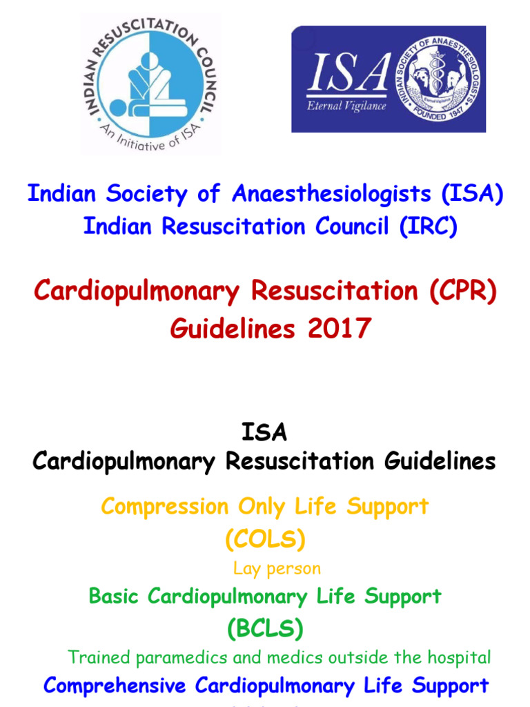 CPR Guidelines 2017 by ISA | PDF | Cardiopulmonary Resuscitation ...