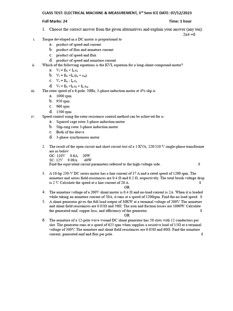 Ca2 dc machines pdf electric motor electric generator