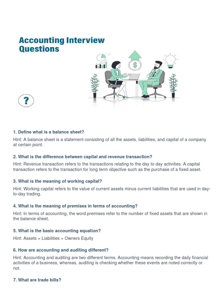 Accounting interview questions 1 pdf debits and credits business
