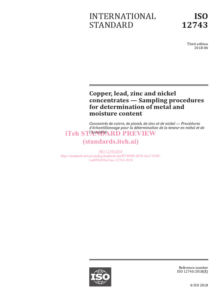 Iso 12743 2018 | PDF | Sampling (Statistics) | International ...