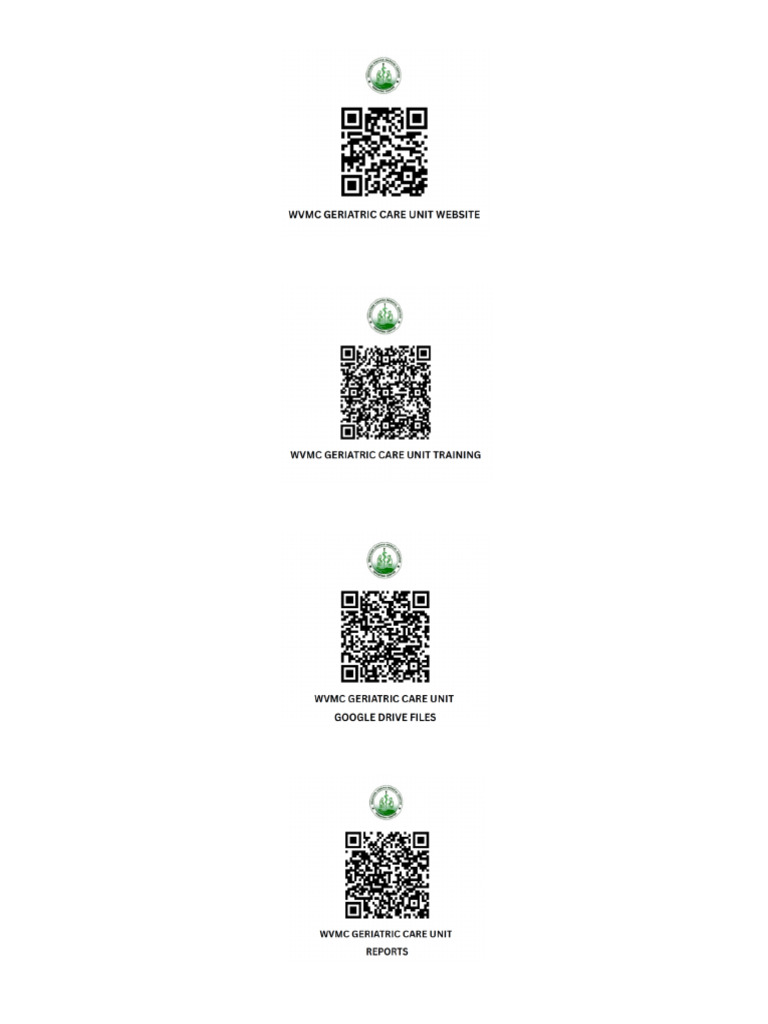 WVMC GCU QR Codes PDF