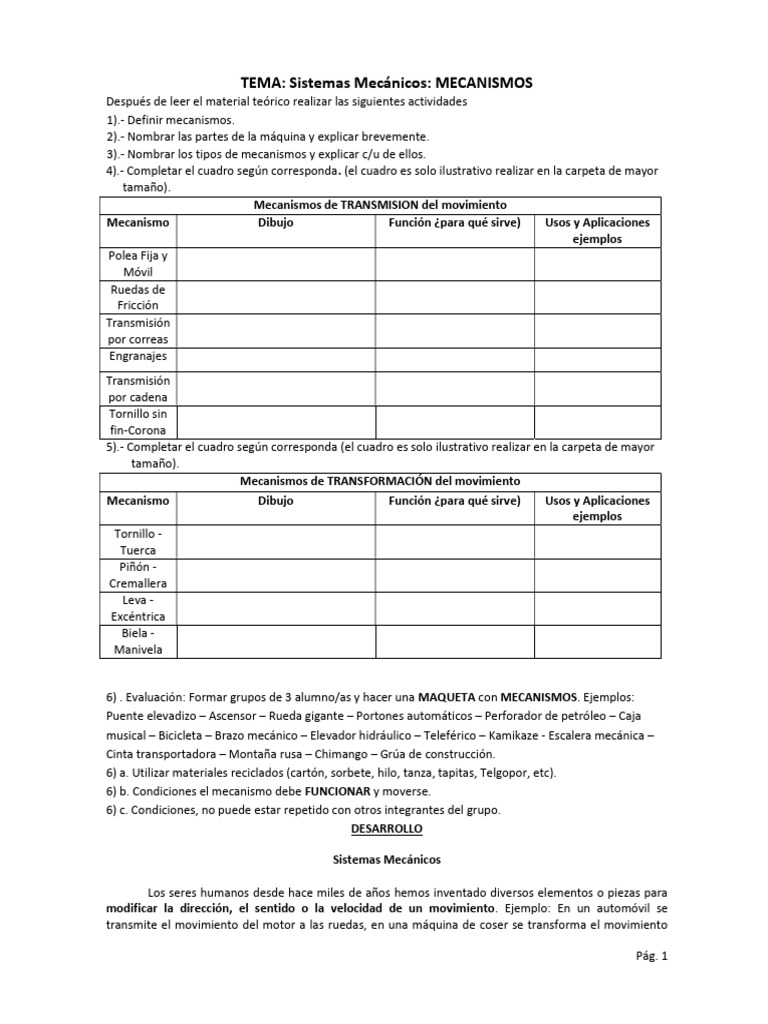 Mecanismos Pdf Engranaje Eje