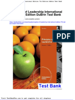 Principles of Leadership International Edition 7th Edition Dubrin Test Bank