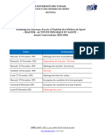 Projet de Planing Concours D'accès MASTER