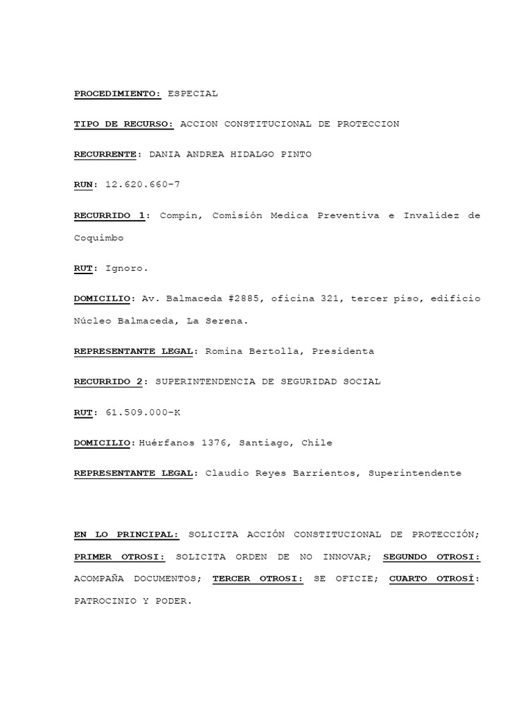 Recurso de proteccion contra compin descargar gratis pdf