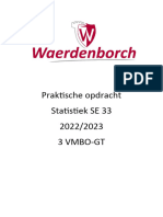 Praktische Opdracht Wiskunde Statistiek Opdrachtenboekje 2023 Locatie Goor