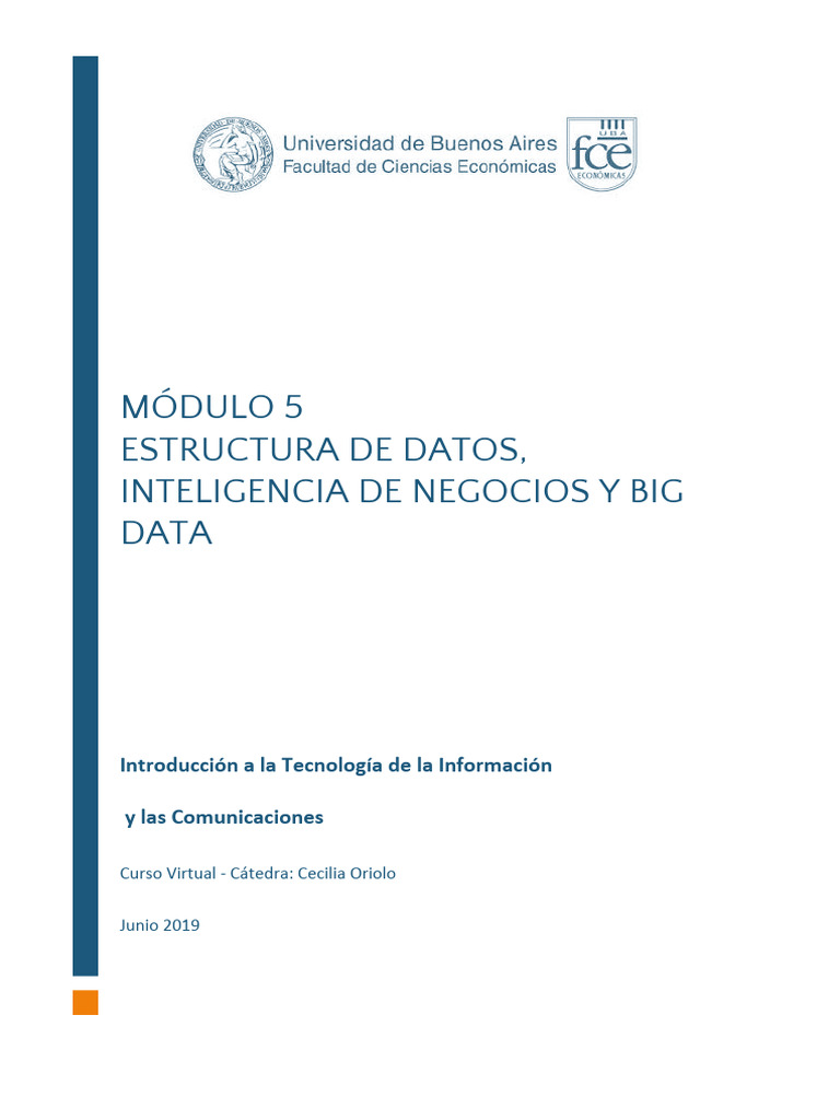 Estructura de Datos y Big Data | PDF | Bases de datos | Almacén de datos