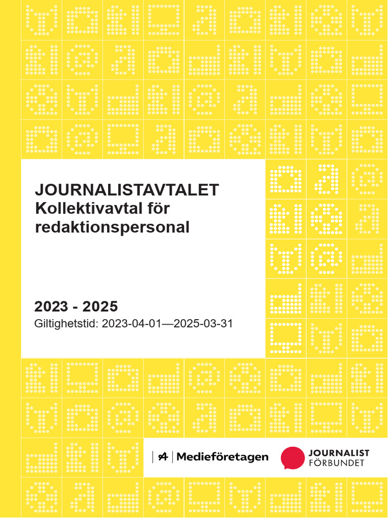 Kollektivavtal Dagspress 6593 2304 Medieforetagen SJF 20232025 PDF