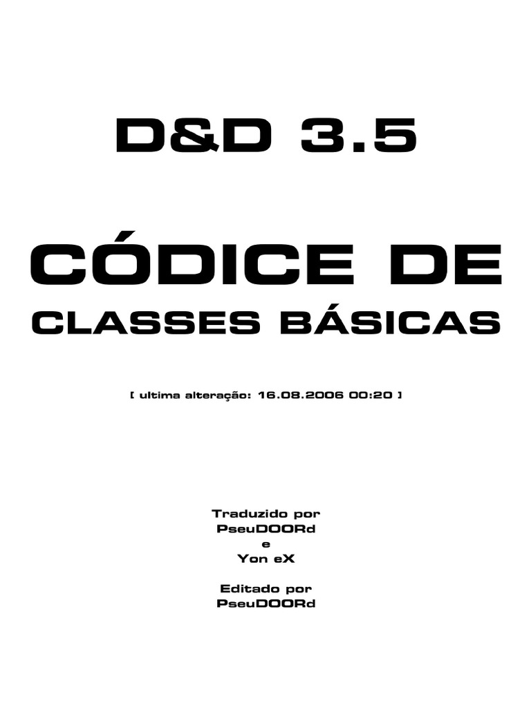 Códice de Classes Básicas | PDF